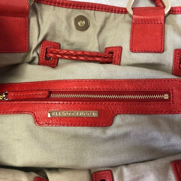 ELLIOTT Lucca Red Leather Shoulder Bag - Picture 5 of 12